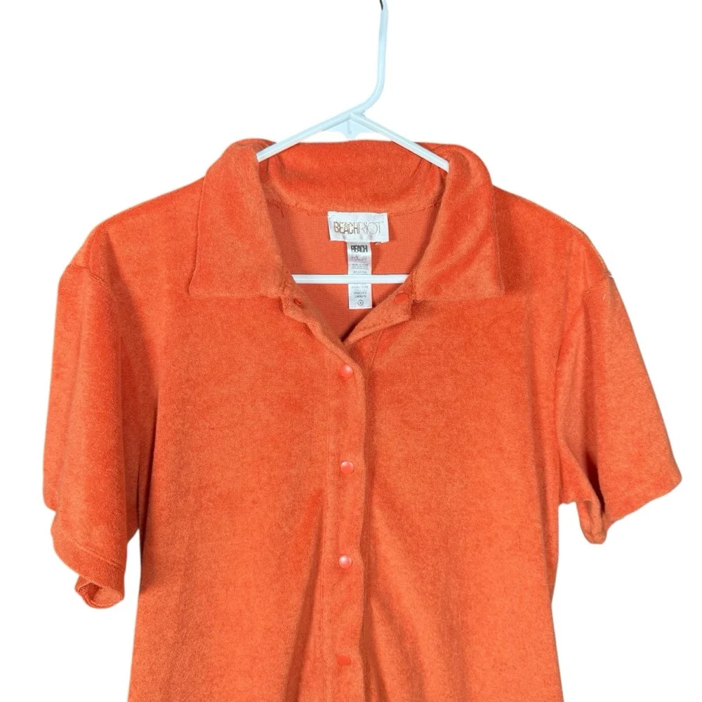 Beach Riot Gia Terry‎ Cloth Romper Orange Size M - Picture 3 of 6
